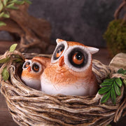 owl in nest resin sculpture, view 2 - MRSLM