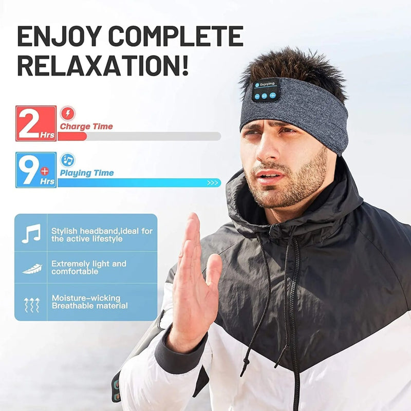 wireless bluetooth sleep headband with speakers, view 2 - MRSLM