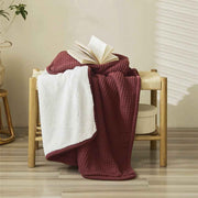 classic waffle plaid cotton knitted throw blanket, view 19 - MRSLM