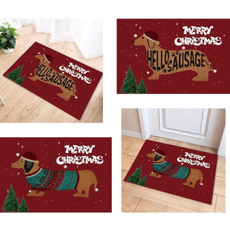 Christmas dachshund non-slip doormat, view 3 - MRSLM
