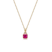 Silver red corundum necklace - MRSLM