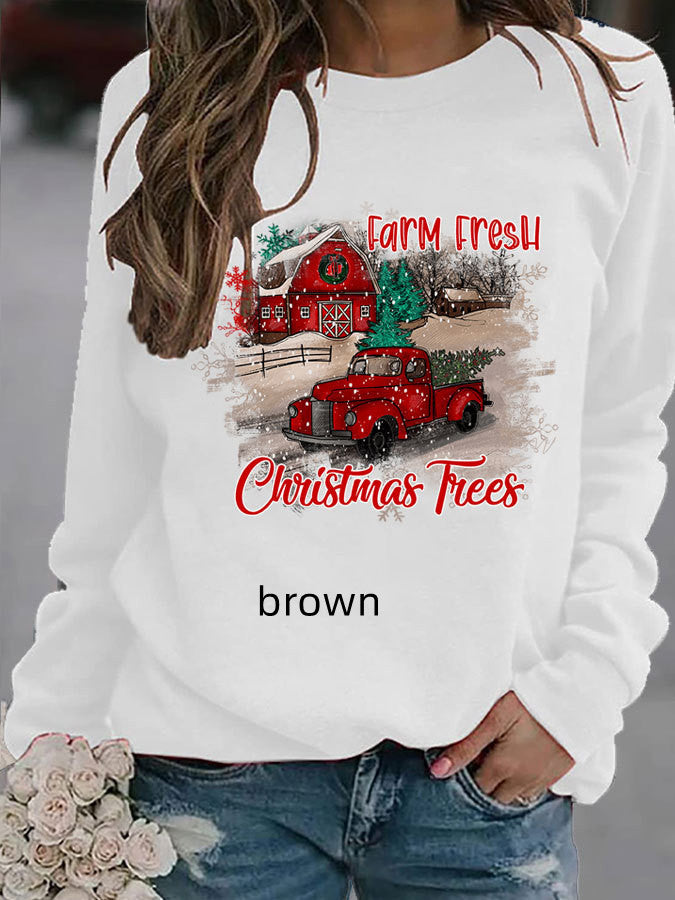 women's pumpkin print thin christmas sweater, view 6 - MRSLM