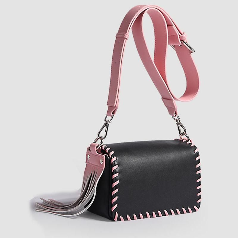 woven tassel flap messenger handbag - MRSLM