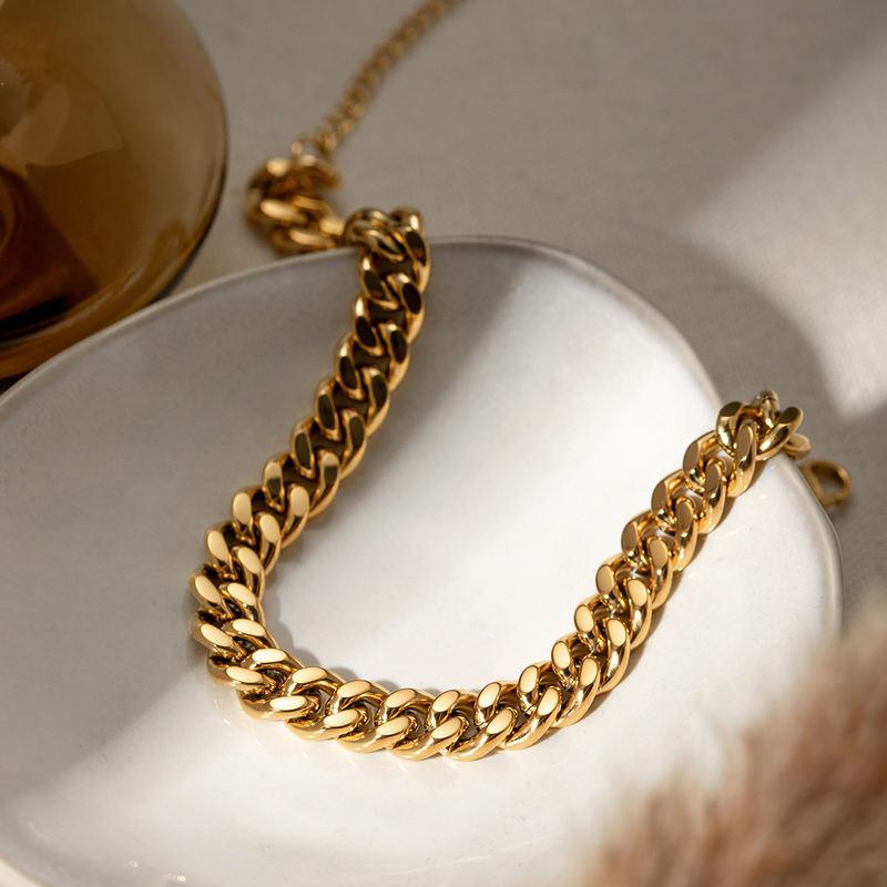 18K gold plated steel thick chain anklet - MRSLM