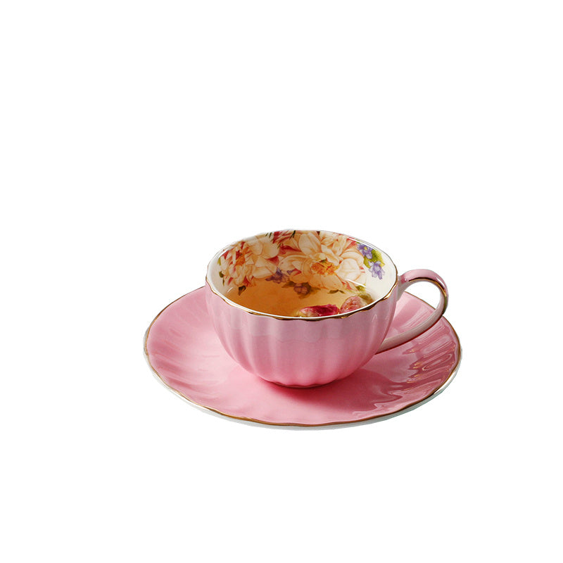 bone china pumpkin coffee cup and saucer, view 4 - MRSLM