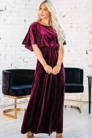 gold velvet evening dress, view 4 - MRSLM