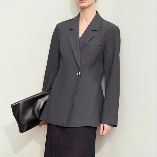notched embroidery blazer - MRSLM
