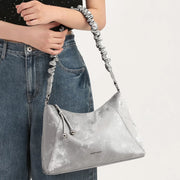 women's silver pu shoulder bag, view 3 - MRSLM