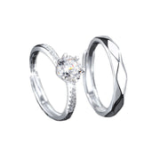 moissanite silver adjustable ring, view 5 - MRSLM