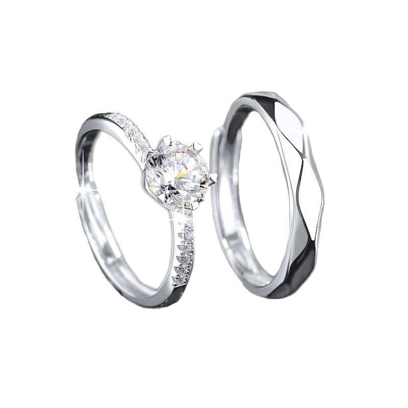 moissanite silver adjustable ring, view 5 - MRSLM
