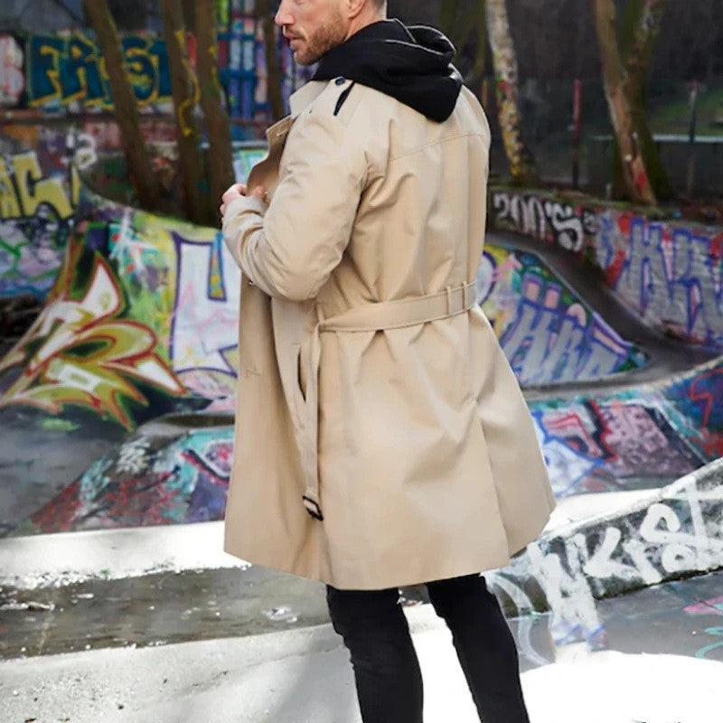 Men's slim double-breasted trench coat, view 6 - MRSLM