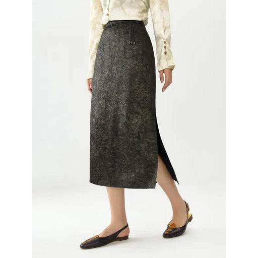 Autumn A-line skirt with side split, view 2 - MRSLM