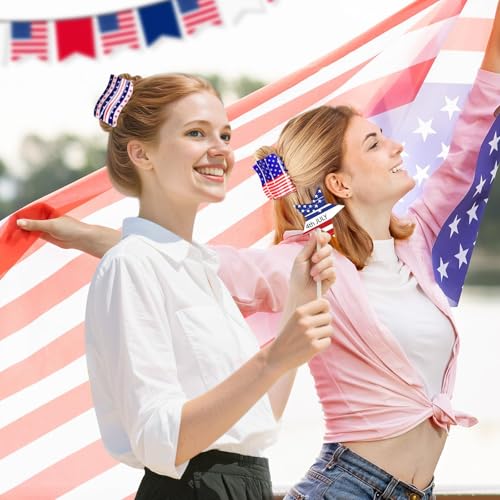 american flag claw hair clips set, view 7 - MRSLM