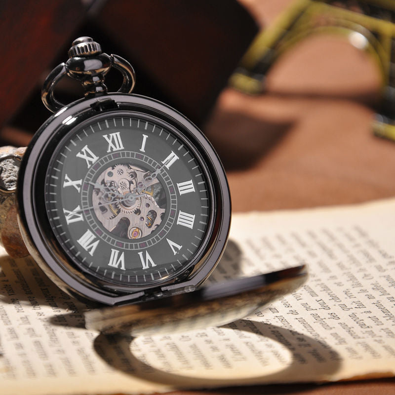 hanging chain skeleton mechanical watch, view 4 - MRSLM
