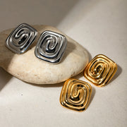 rectangular threaded earrings, view 6 - MRSLM