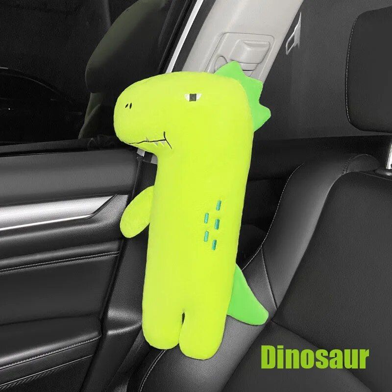 plush cartoon car seat belt cover, view 5 - MRSLM
