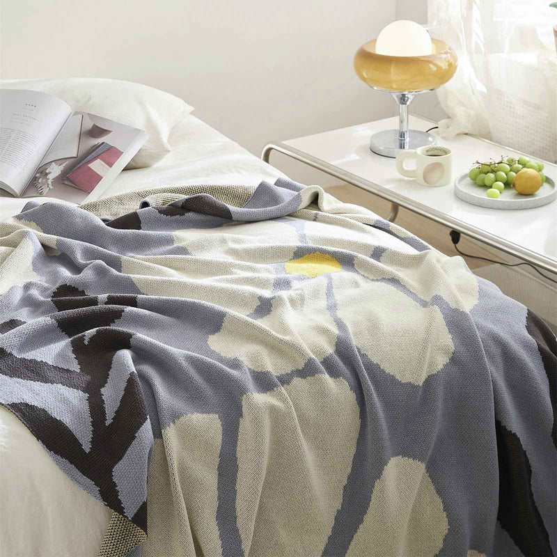 Pastoral floral leaves cotton throw blanket, view 6 - MRSLM
