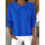 women's loose solid color long-sleeve top, view 4 - MRSLM