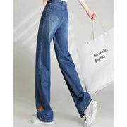 women's high waist wide leg denim pants, view 7 - MRSLM