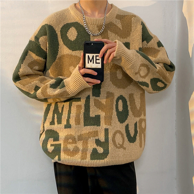 Men's color-block crew neck knit sweater, view 4 - MRSLM