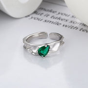 s925 silver green zircon irregular ring, view 7 - MRSLM