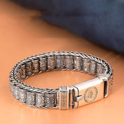 hand braided lucky wheel copper bracelet, view 2 - MRSLM