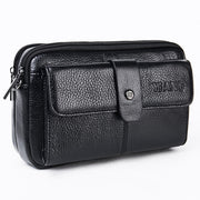 top layer cowhide messenger bag, view 3 - MRSLM