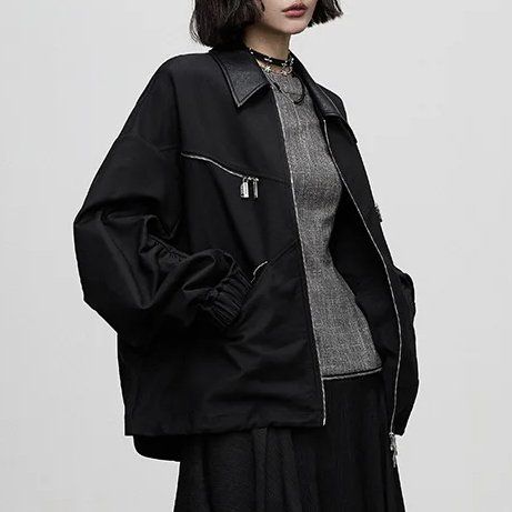 streetwear double zipper jacket, view 2 - MRSLM