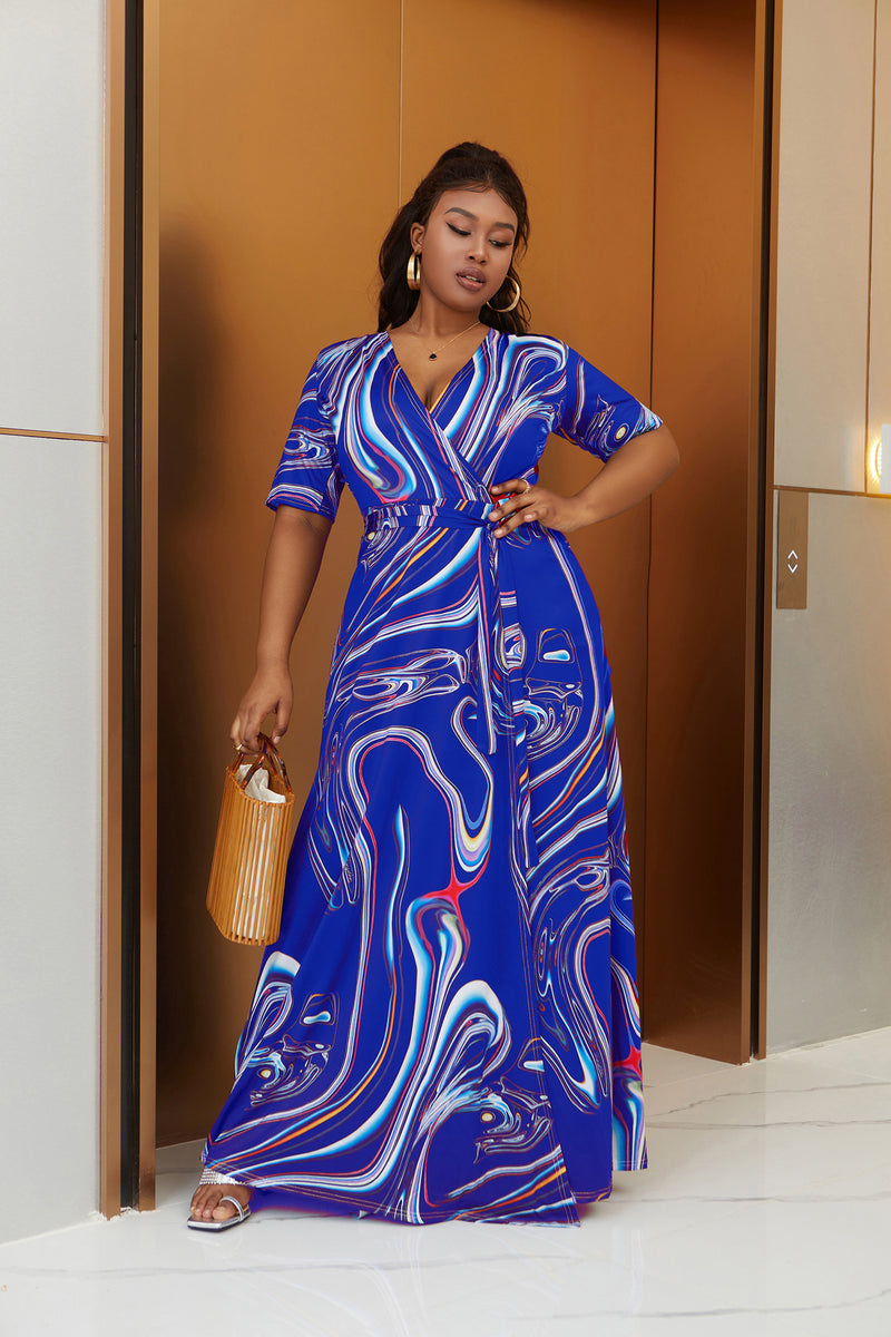 bohemian tie-dye swing dress, view 7 - MRSLM