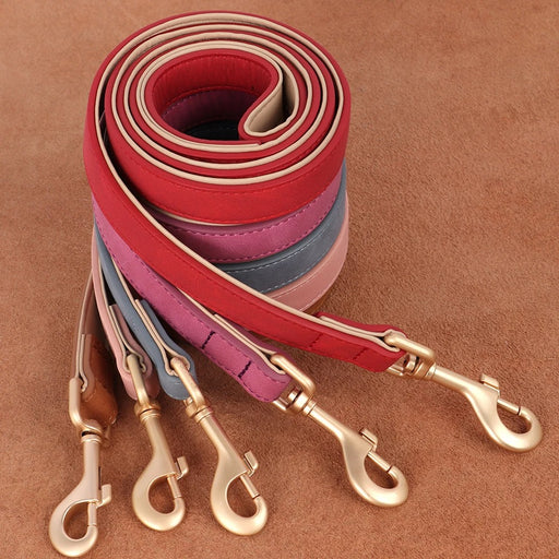 soft padded pu leather dog leash - MRSLM