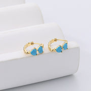 925 silver turquoise heart earrings, view 4 - MRSLM