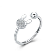 925 silver rabbit tail open ring - MRSLM