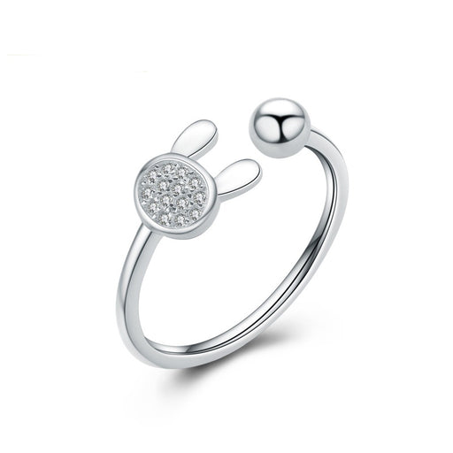 925 silver rabbit tail open ring - MRSLM