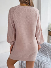 Women's cable knit sweater dress, view 5 - MRSLM