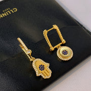 evil eye asymmetrical earrings - MRSLM