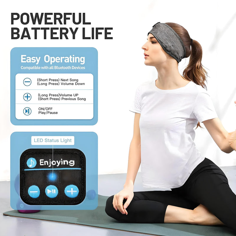 wireless bluetooth sleep headband with speakers, view 3 - MRSLM