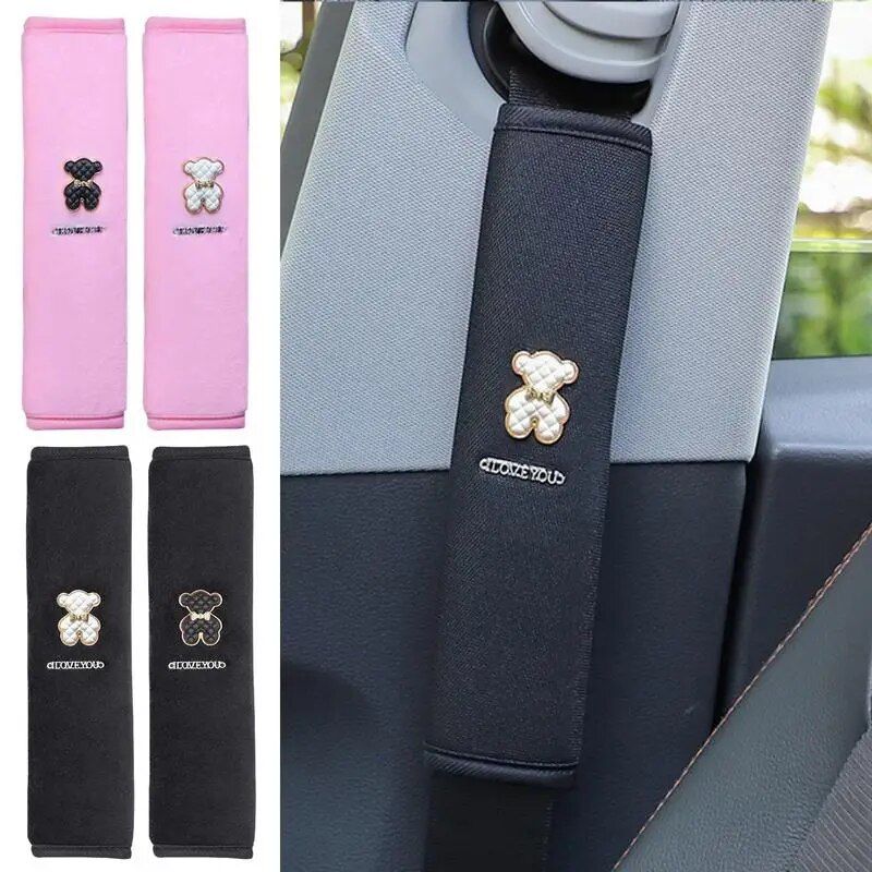 plush cartoon bear seat belt pad, view 6 - MRSLM