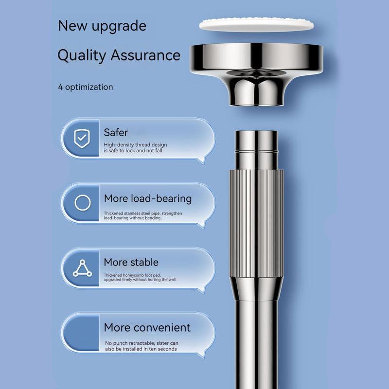 Adjustable stainless steel shower curtain rod, view 6 - MRSLM