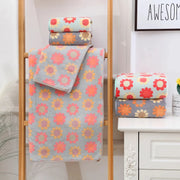microfiber floral bathroom towel set, view 5 - MRSLM