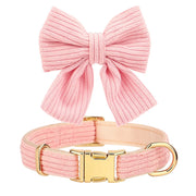 fashion dog collar and leash set with bowtie, view 9 - MRSLM