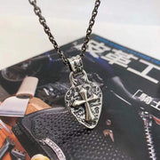 Graffiti cross pendant necklace, view 5 - MRSLM