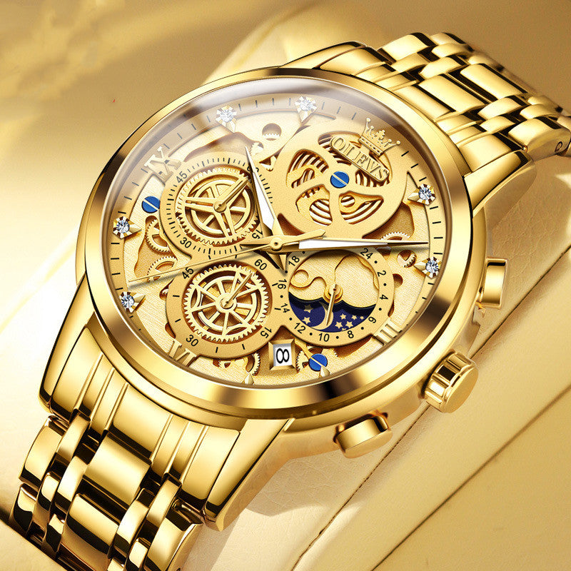 men's quartz chronograph watch, view 3 - MRSLM