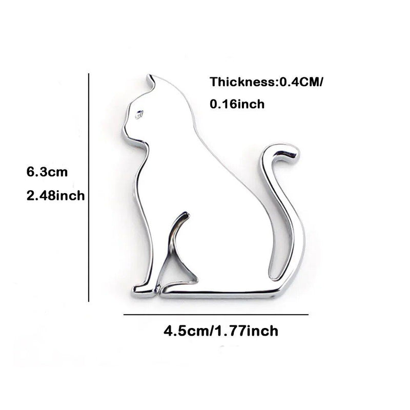 3d metal cat car sticker, view 5 - MRSLM