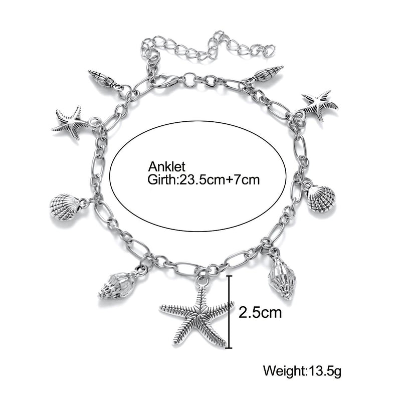 bohemian starfish anklet, view 9 - MRSLM