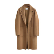 Women's long loose wool-blend coat, view 4 - MRSLM