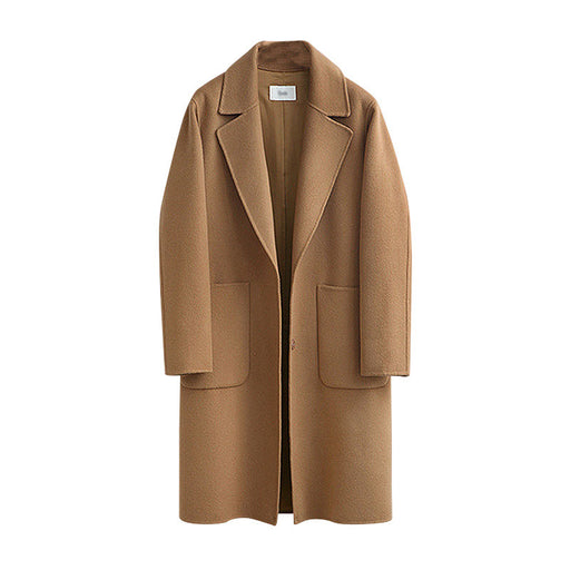 Women's long loose wool-blend coat, view 4 - MRSLM