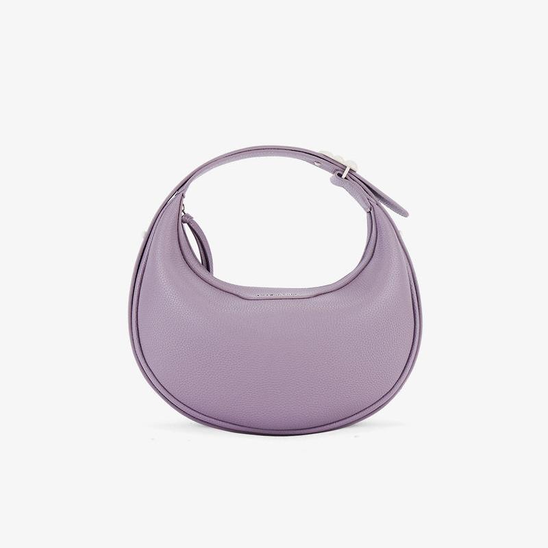 crescent leather crossbody bag, view 3 - MRSLM