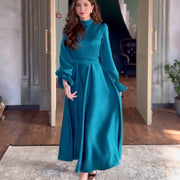 elegant ruffled long sleeve dress - MRSLM