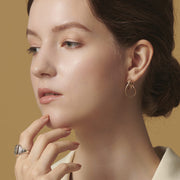 simple line silver earrings - MRSLM
