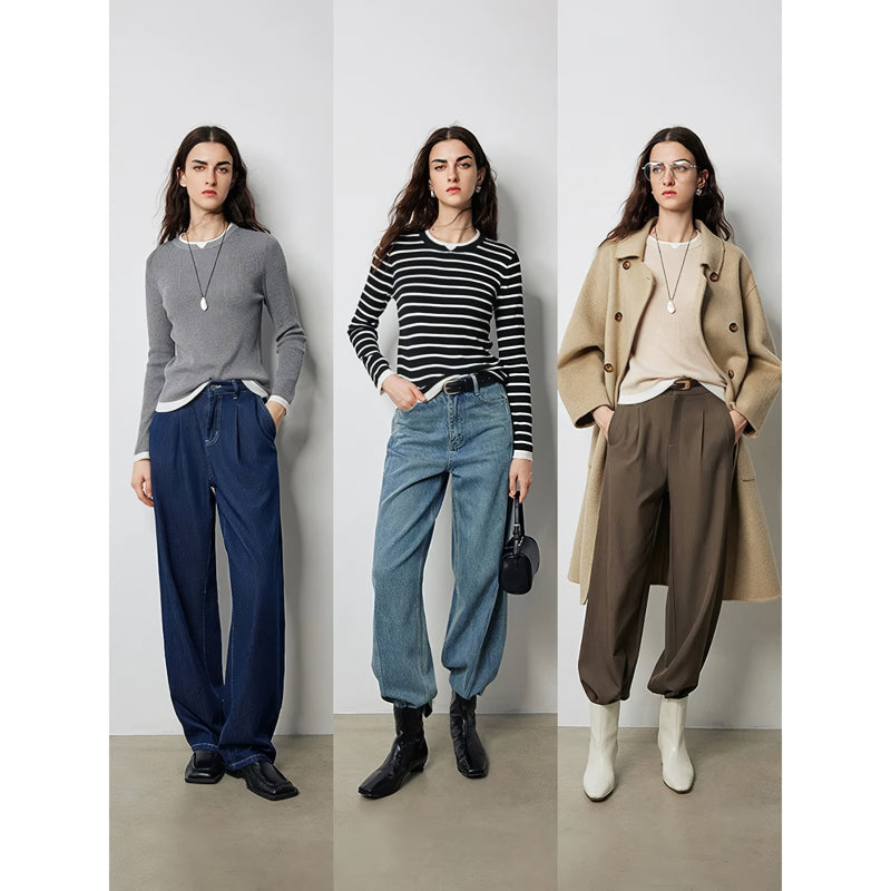 slim fit contrast knit sweater, view 8 - MRSLM